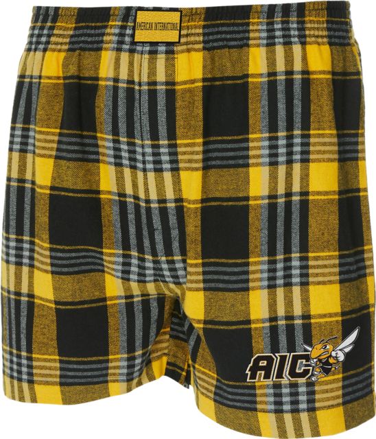 American International College Yellow Jackets Flannel Boxers