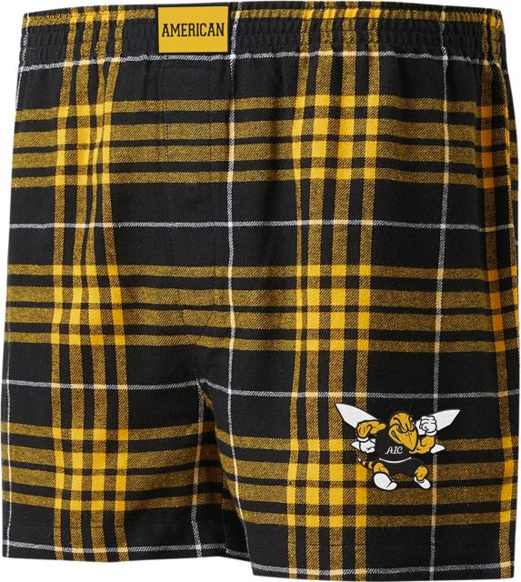 American International College Yellow Jackets Flannel Boxer Shorts