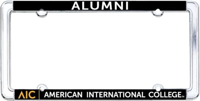 American International College Alumni Thin Dome License Plate Frame