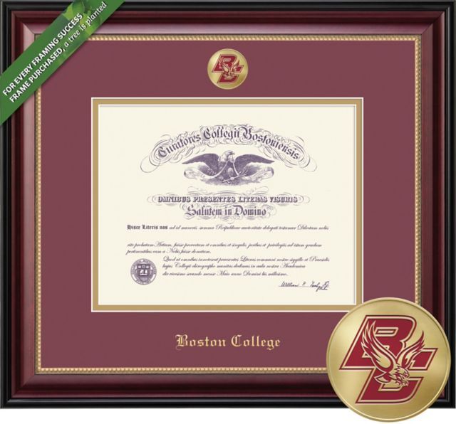 Boston College Sienna 12.8 X 15.8 Diploma with Double mat and Medallion - ONLINE ONLY
