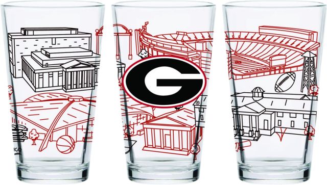 University of Georgia 16 oz. Campus Line Pint Glass