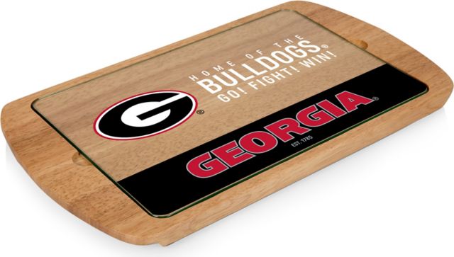 University of Georgia Billboard Glass Top Serving Tray - ONLINE ONLY