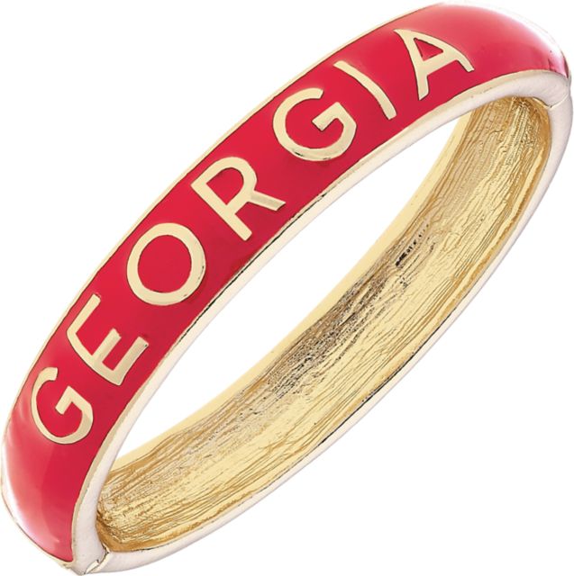 University of Georgia Women's Georgia Bulldogs Sculpted Enamel Hinge Bangle in Red