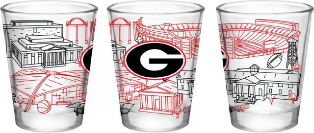 University of Georgia 2 oz. Campus Collector's Glass