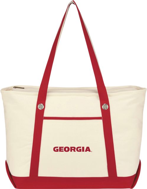 University of Georgia Canvas Zipper Tote Bag