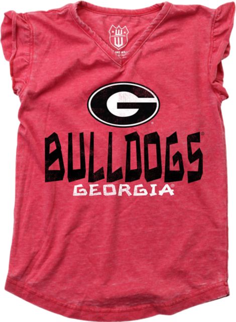 University of Georgia Bulldogs Toddler Girls Ruffle Short Sleeve T-Shirt