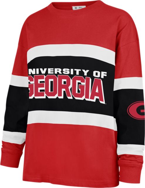 University of Georgia Women's Long Sleeve T-Shirt with Cut and Sew Strips