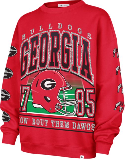 University of Georgia Women's Lightweight Crewneck Sweatshirt with a Touch of Glitter