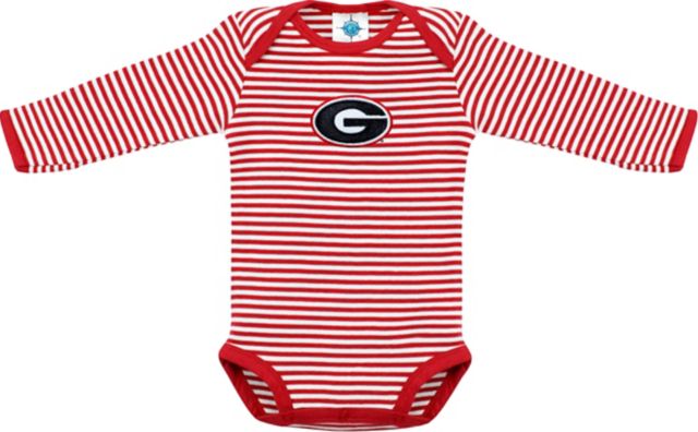 University of Georgia Infant Striped Long Sleeve Bodysuit