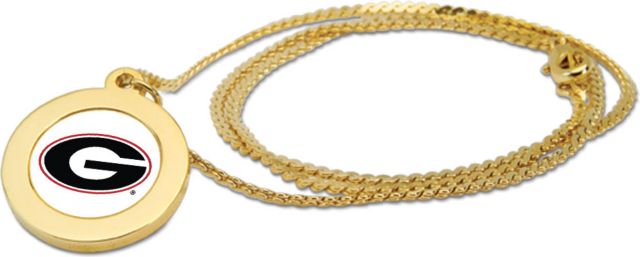 CSI Gold Pendant Necklace With Colored Medallian - ONLINE ONLY