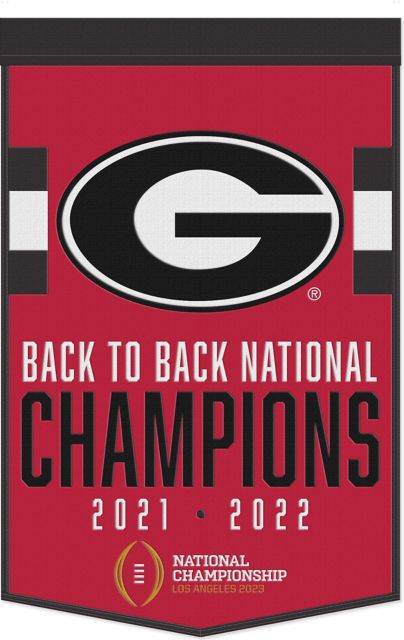 Georgia Bulldogs 4 Time Football National Champions Banner