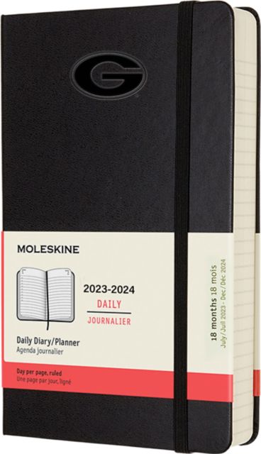Moleskine 18-Month 2023-2024. Moleskine Custom Academic Planner Black with  Workmark: University Of Georgia