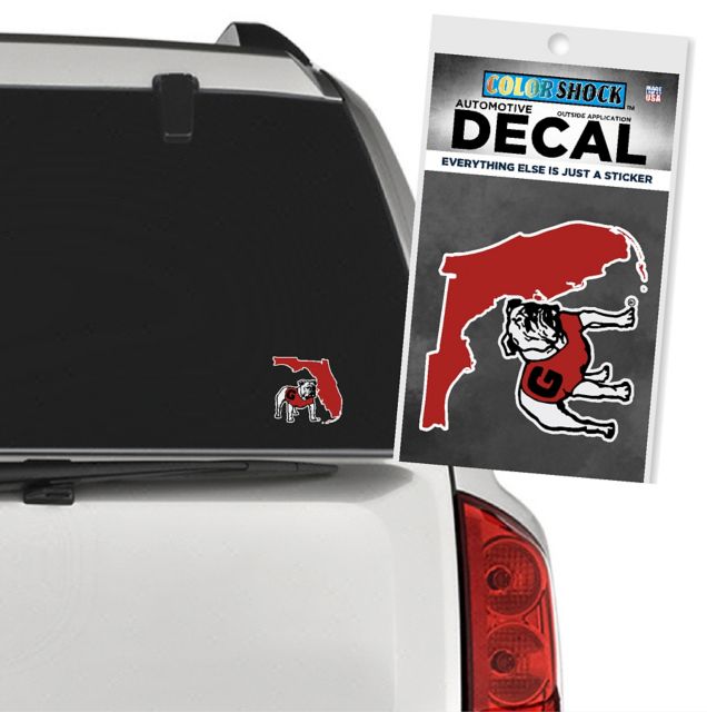 Alumni Hall Georgia Decal White Bulldog 12