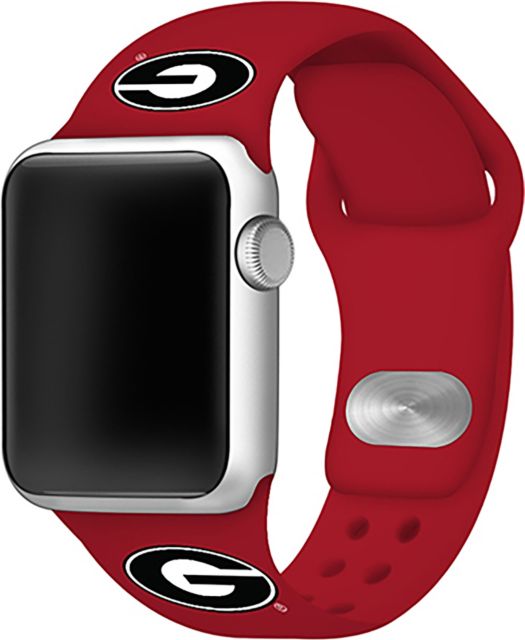 Georgia Bulldogs 38mm Silicone Sport Band for Apple Watch Red