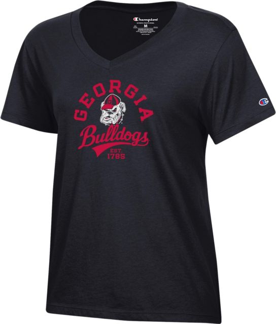 University of Georgia Bulldogs Women's V-Neck Short Sleeve T-Shirt