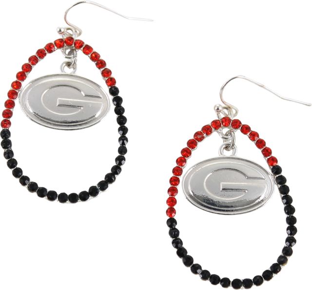 University of Georgia Silver Tone Earrings