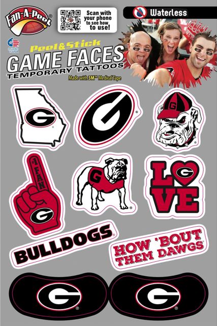 University of Georgia Game Face Tattoos