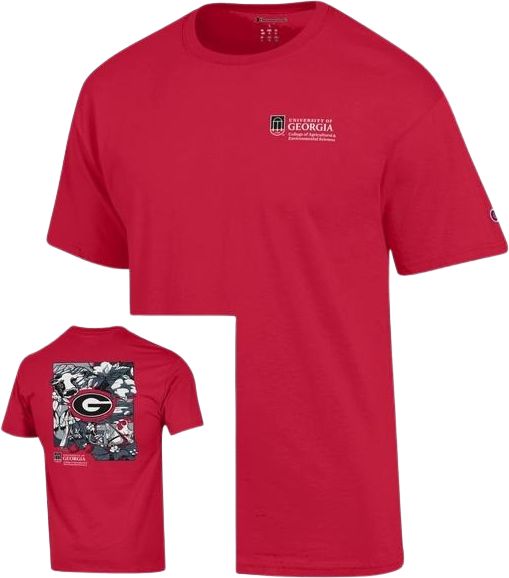 University of Georgia College of Agricultural & Environmental Sciences Short Sleeve T-Shirt | Champion Products | Scarlet Red | Medium