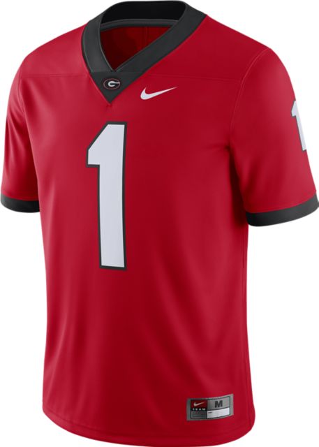 Men's Nike White Georgia Bulldogs #1 Away Game Jersey