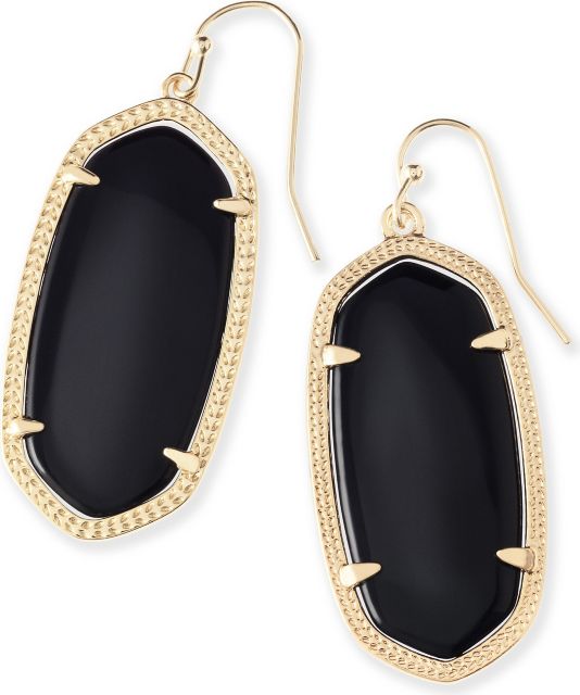 Elle Drop Earrings Gold Black