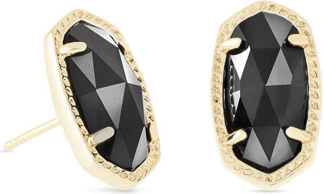Ellie Stud Earrings Gold Black