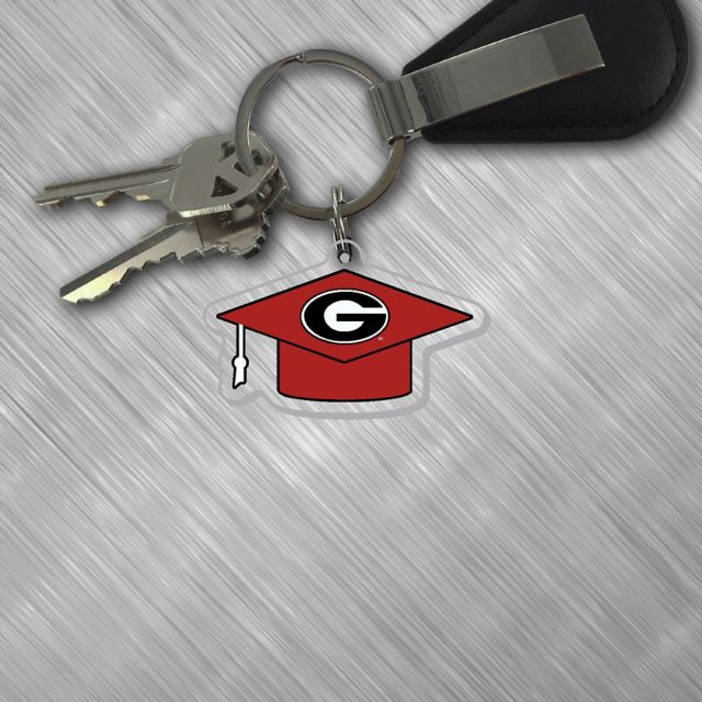 University of Georgia Grad Hat Keychain