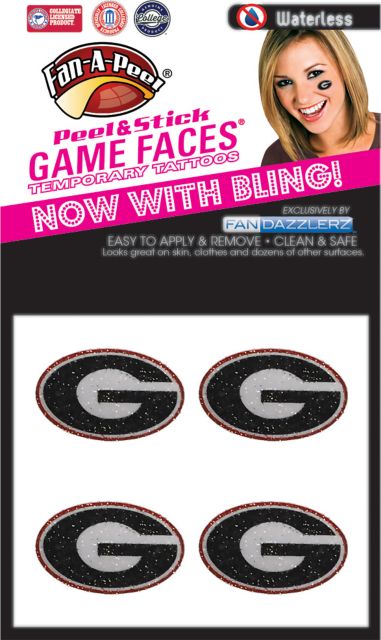 University of Georgia 4-Pack Waterless Glitter Tattoo