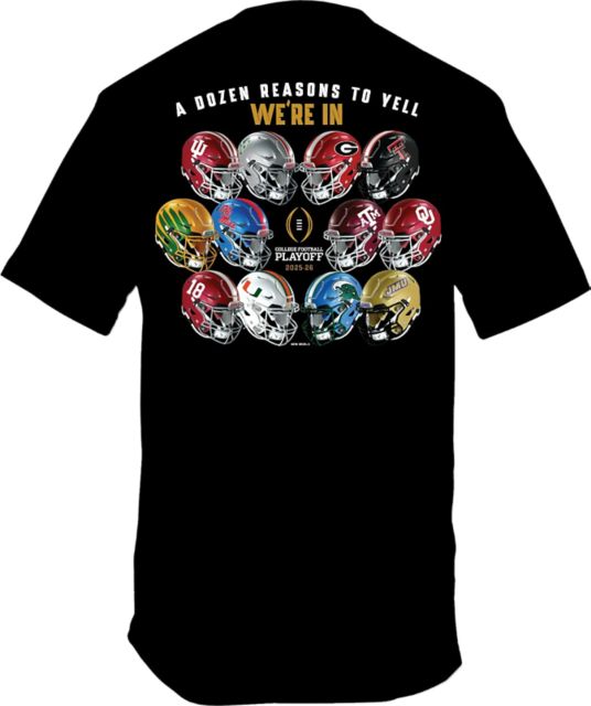 University of Georgia Bulldogs Football 2025 College Football Playoffs 12 Team Short Sleeve T-Shirt