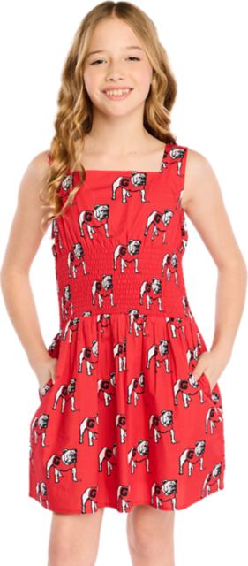 University of Georgia Youth Girls Smocked Dress