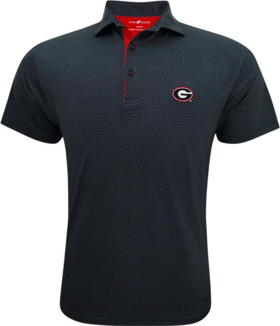 University of Georgia Polo Black Horn Legend Black Grey Red Large