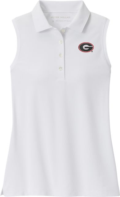 University of Georgia Women's Banded Sport Mesh Sleeveless Button Polo