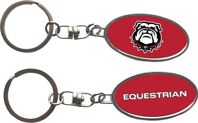 University of Georgia Equestrian Two Sided Oval Keychain