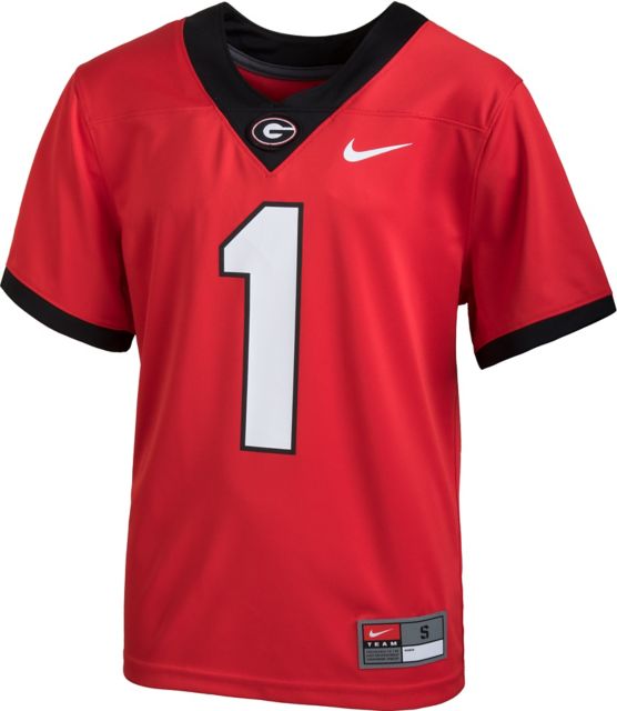 Youth Nike #1 White Georgia Bulldogs 1st Armored Division Old Ironsides Untouchable Football Jersey Size: Medium