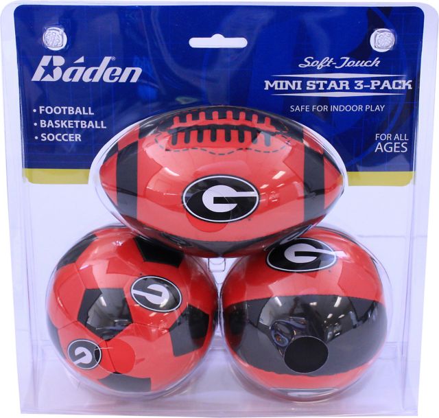 University of Georgia 4'' Soft Touch Ball - 3-Pack