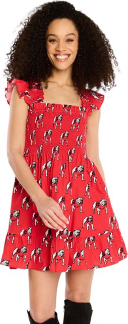 University of Georgia Women's Poplin Smocked Dress