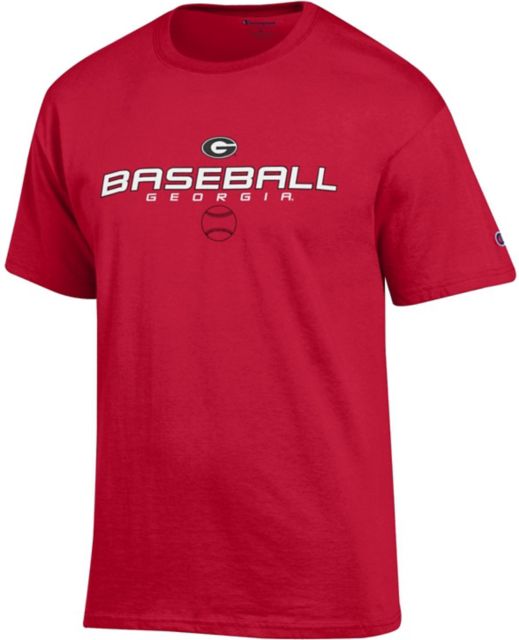 University of Georgia Bulldogs Baseball T-Shirt | Champion Products | Scarlet Red | Large