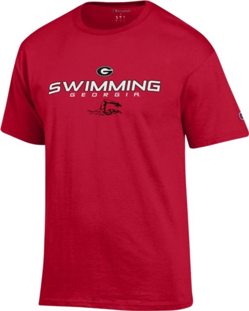 University of Georgia Bulldogs Swimming T-Shirt | Champion Products | Scarlet Red | XLarge