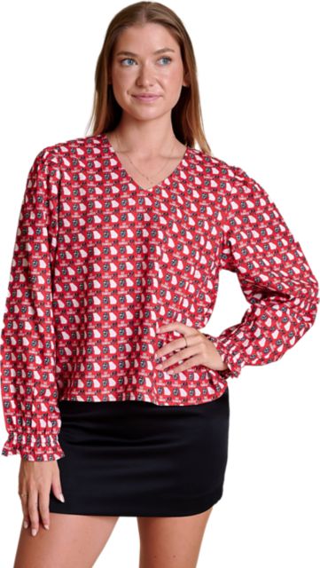 University of Georgia Women's Twill Long Sleeve Blouse