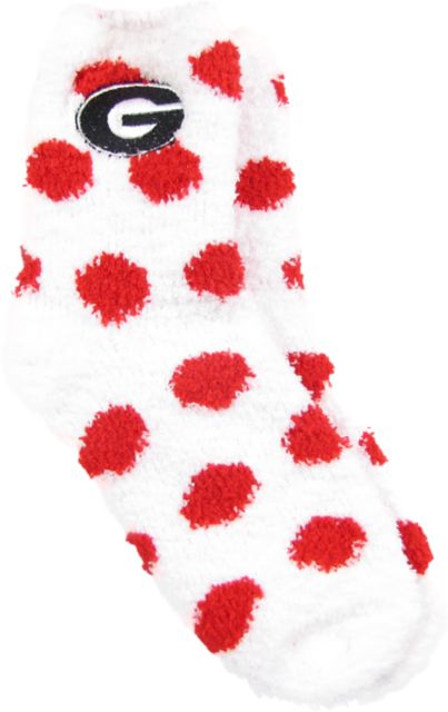 University of Georgia Fuzzy Dot Socks