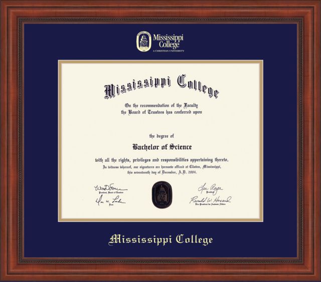 Mississippi College Diploma Frame