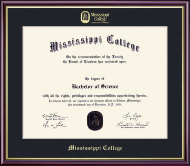 Mississippi College 8.5'' x 11'' Value Price Academic Diploma Frame