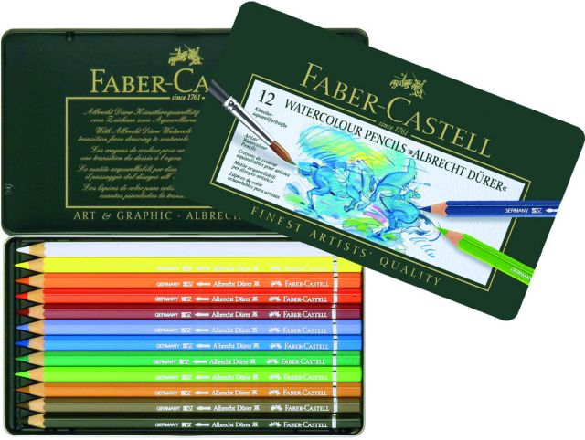 Faber Castell Albrecht Durer Watercolor Pencil Tin 12Ct Set