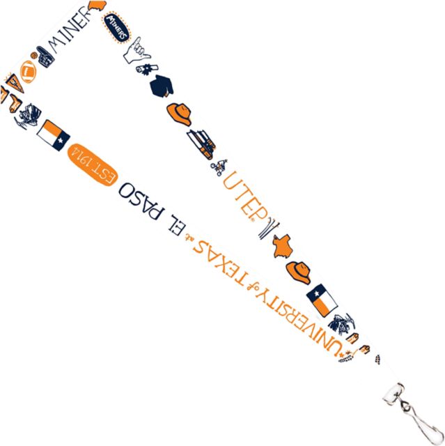 University of Texas El Paso Julia Gash 3/4'' Satin Lanyard