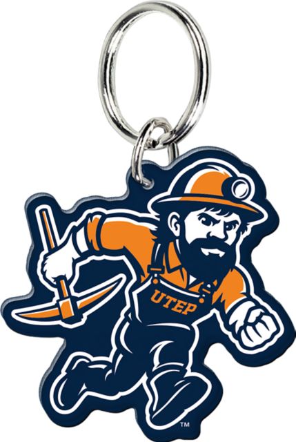 University of Texas El Paso Paydirt Pete Acrylic Keychain
