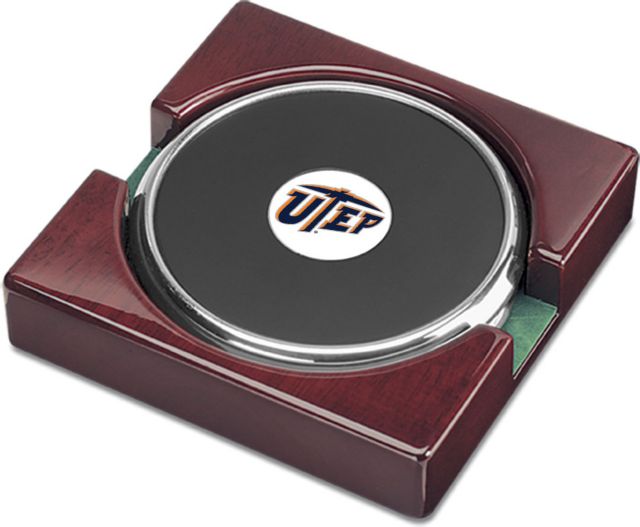 CSI  Set Of 2 Silver Round Coaster Gift Boxed With Colored Medallion - ONLINE ONLY