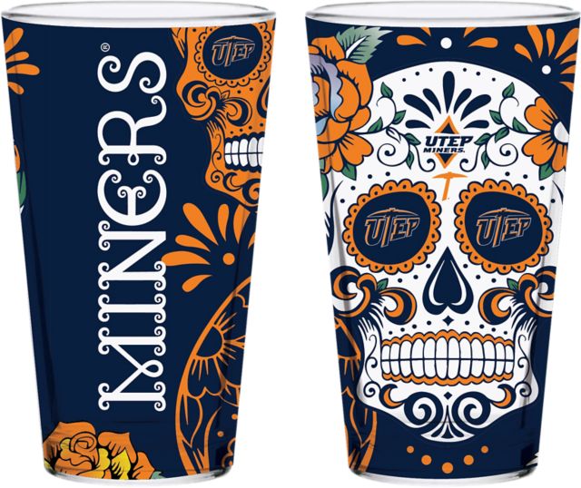 University of Texas El Paso Dia De Los Muertos 16oz Pint Glass