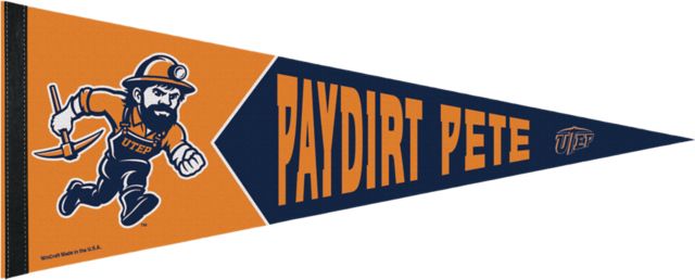 University of Texas El Paso Paydirt Pete 12"x30" Pennant