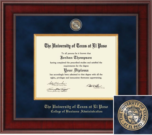 Presidential Diploma Frame. Bachelors, Masters. College of Business Administration - ONLINE ONLY