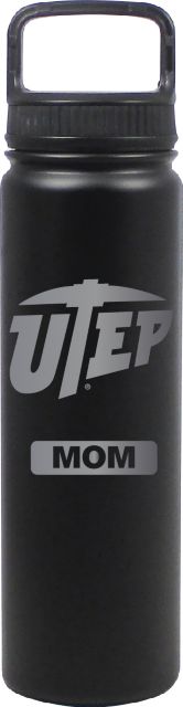 24 oz Matte Black Stainless Steel Water Bottle Mom