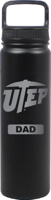 24 oz Matte Black Stainless Steel Water Bottle Dad